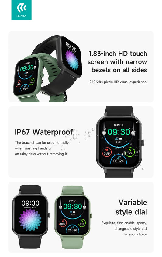 DEVIA Smart Watch WT2 IP67 modello ZL54C Argento