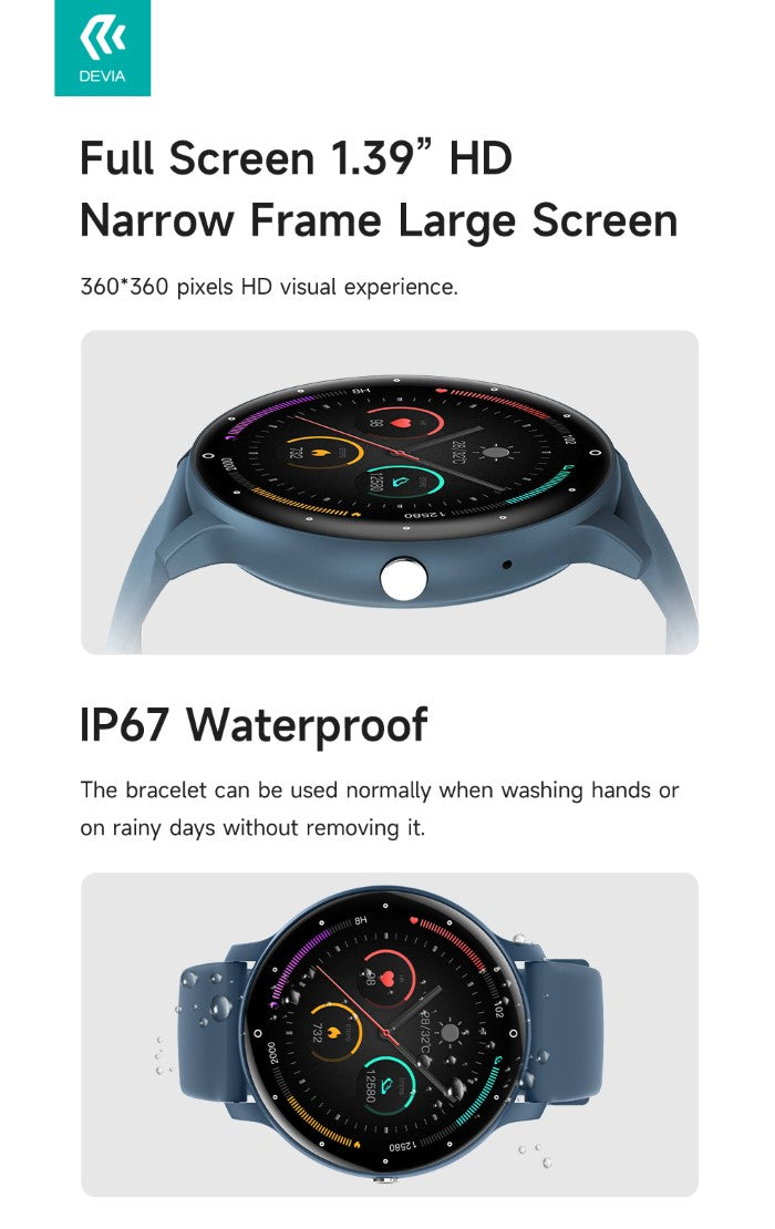 DEVIA Smart Watch modello WT1 APP DaFit Beige