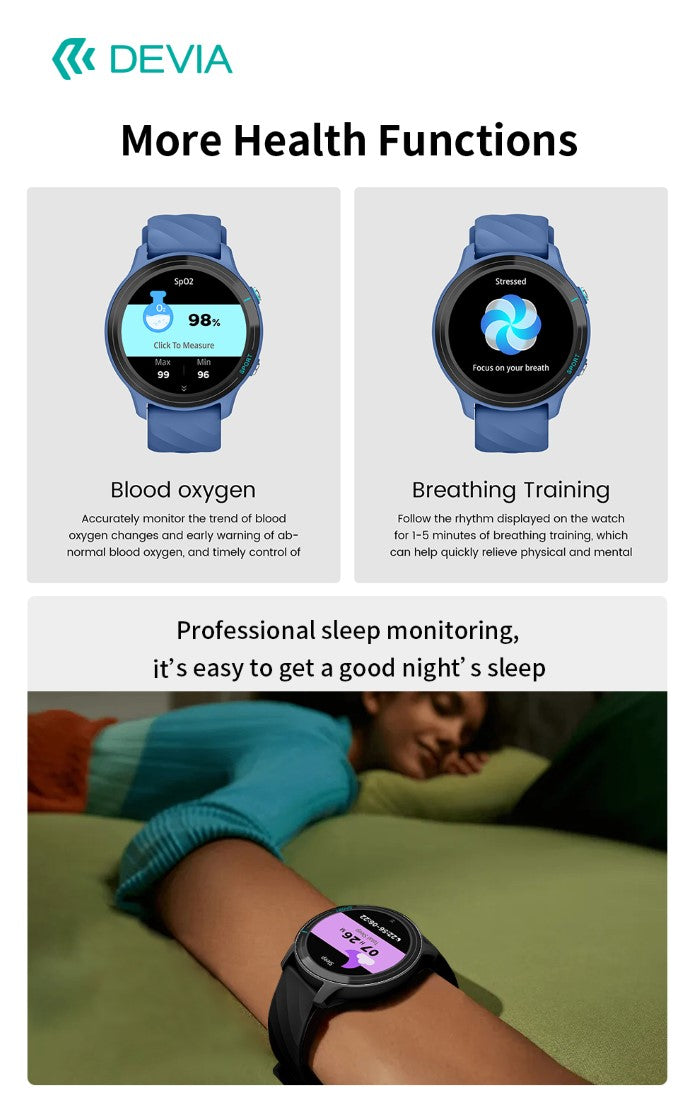 DEVIA Smart Watch WT3 IP67 modello Z123 Blu