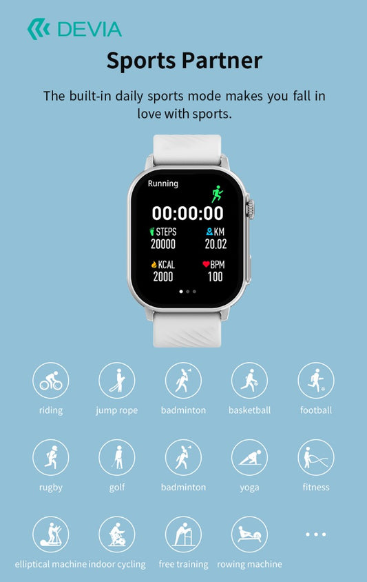 DEVIA Smart Watch AMOLED Pro2 IP67 modello ZL94 Silver