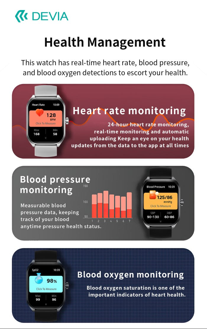 DEVIA Smart Watch WT4 IP67 modello JX627J Argento