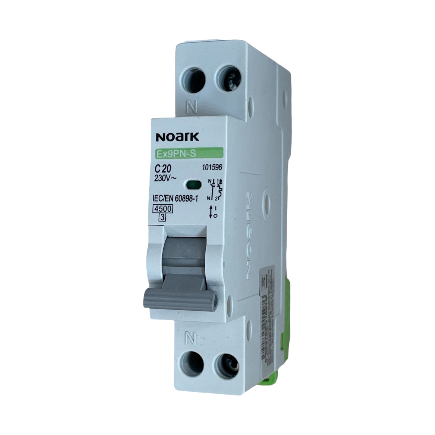 interruttore magnetotermico 1P+N curva C - 20A 4,5kA - 230 Vac - 1 modulo Noark 101596