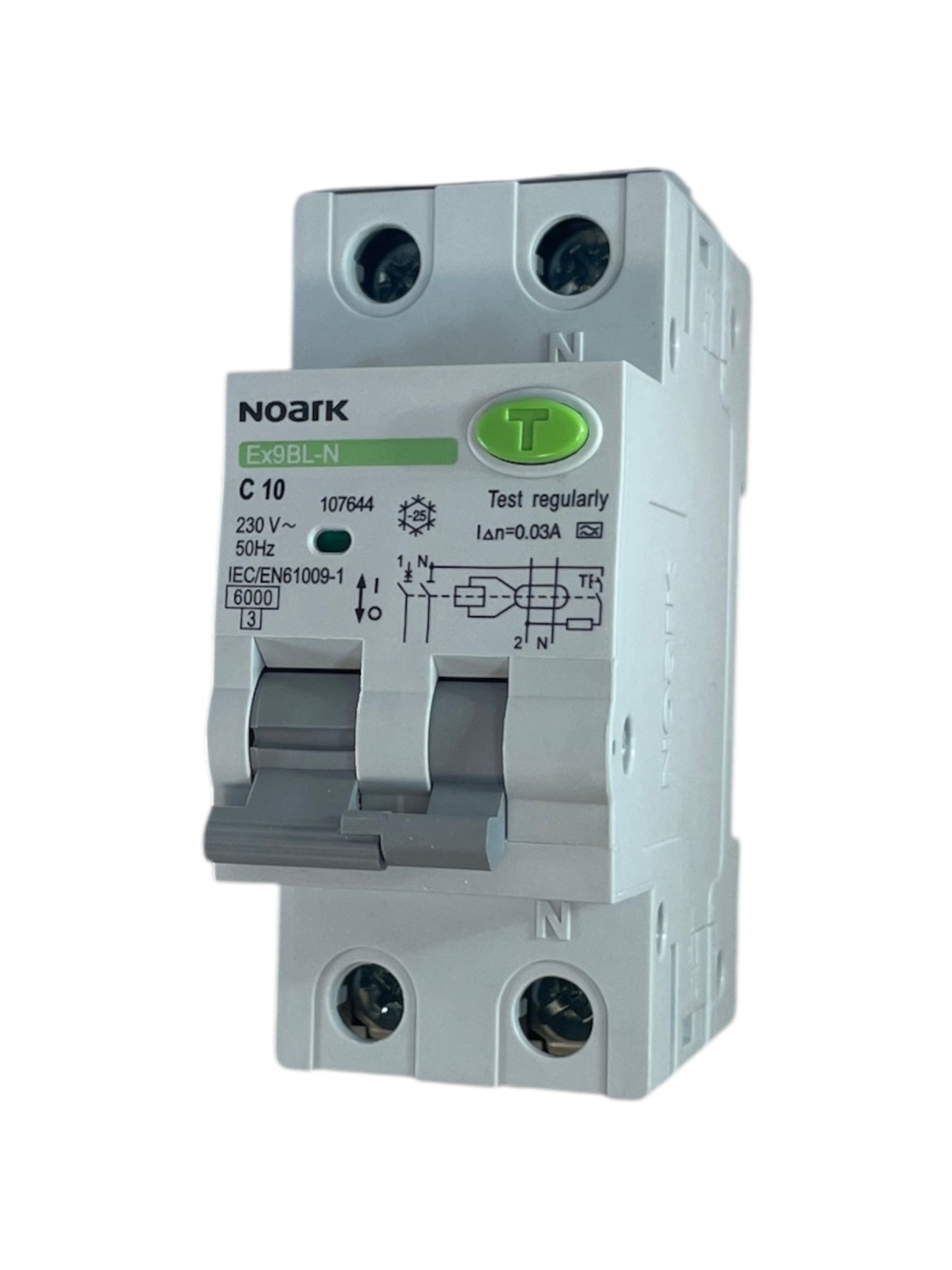 Noark Interruttore magnetotermico differenziale Ex9BL-N 1P+N C10A TIPO A 30mA 6K 107644