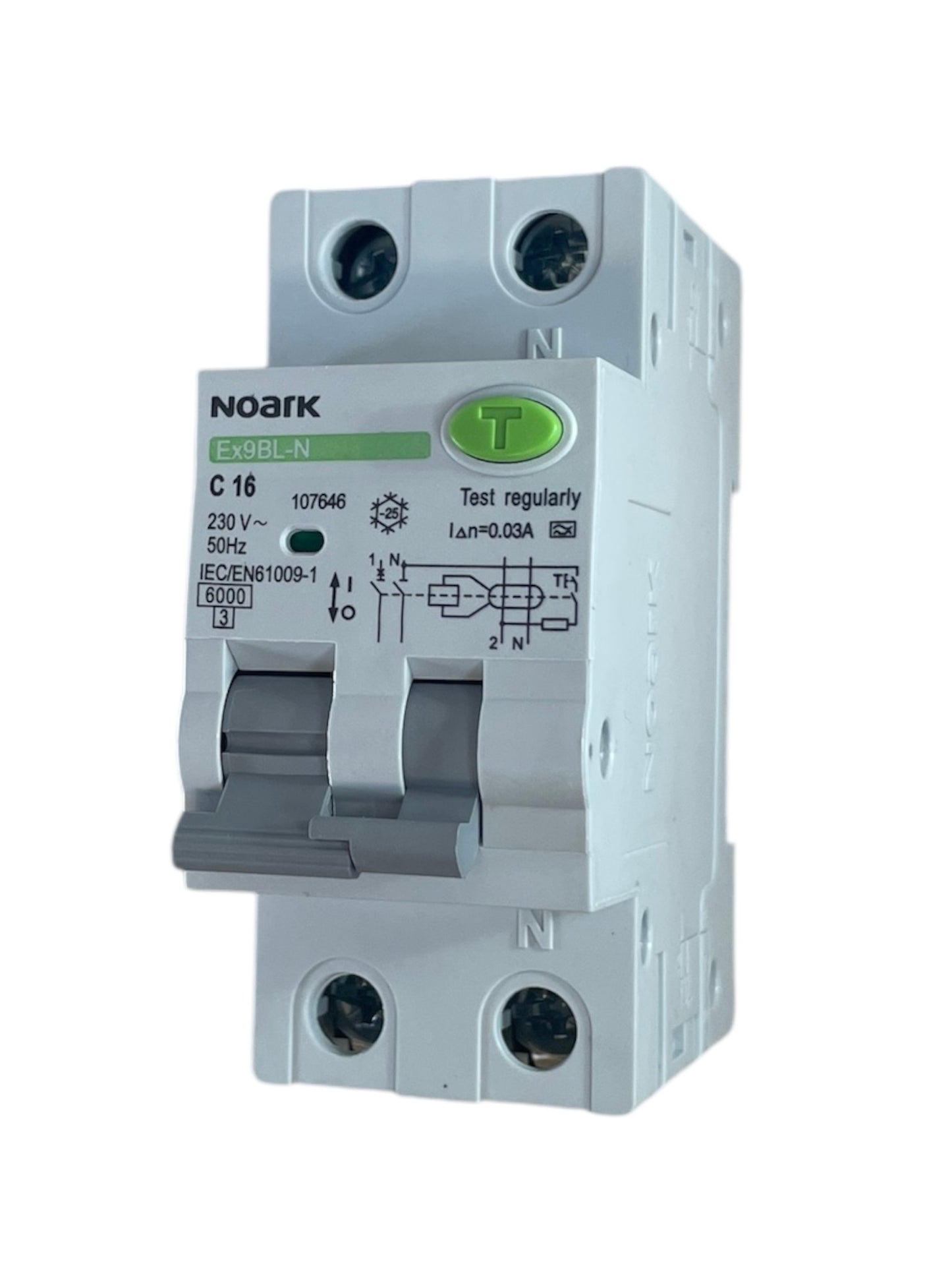 Noark Interruttore magnetotermico differenziale Ex9BL-N 1P+N C16A TIPO A 30mA 6K 107646