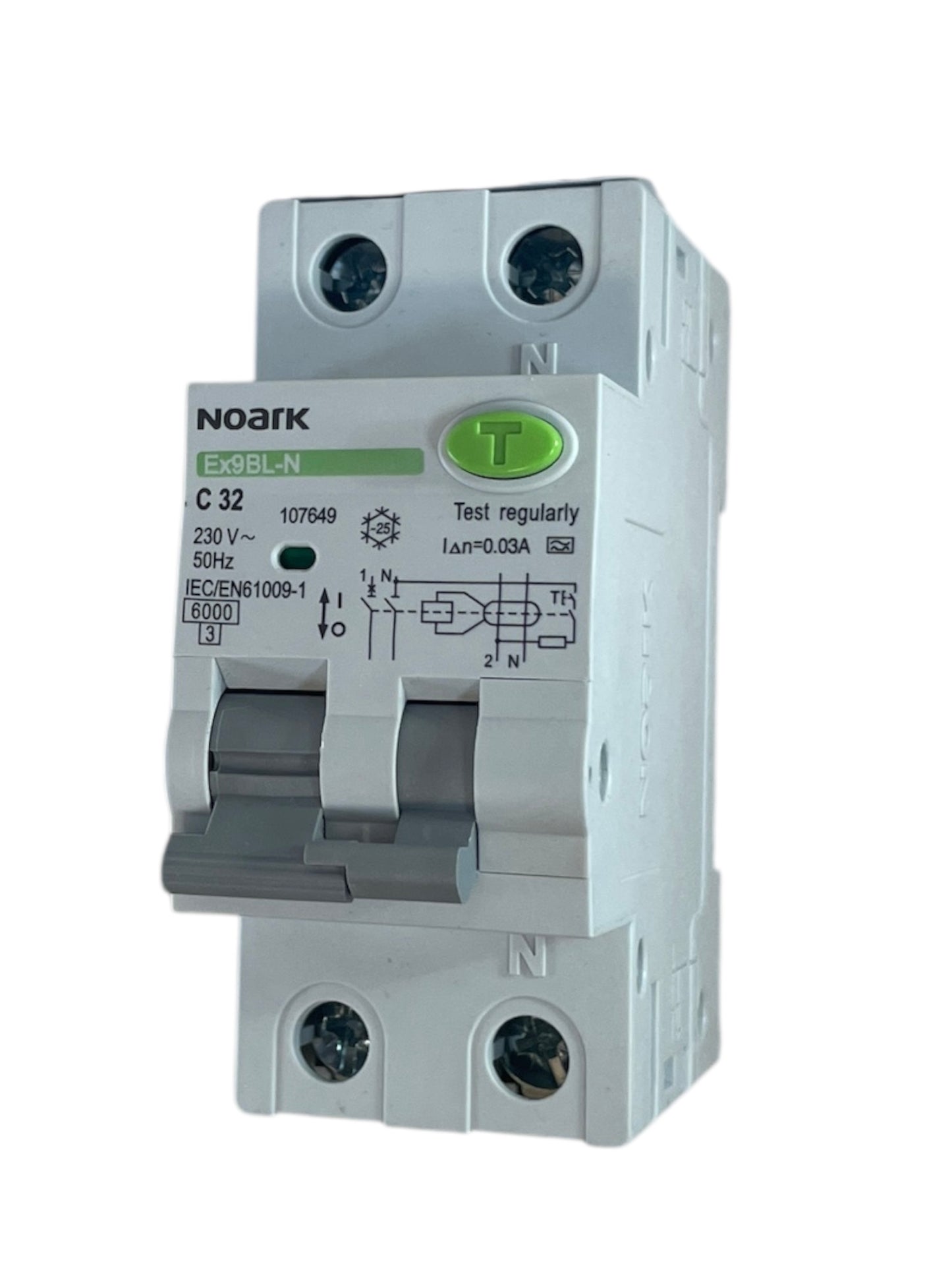Noark Interruttore magnetotermico differenziale Ex9BL-N 1P+N C32A TIPO A 30mA 6K 107649