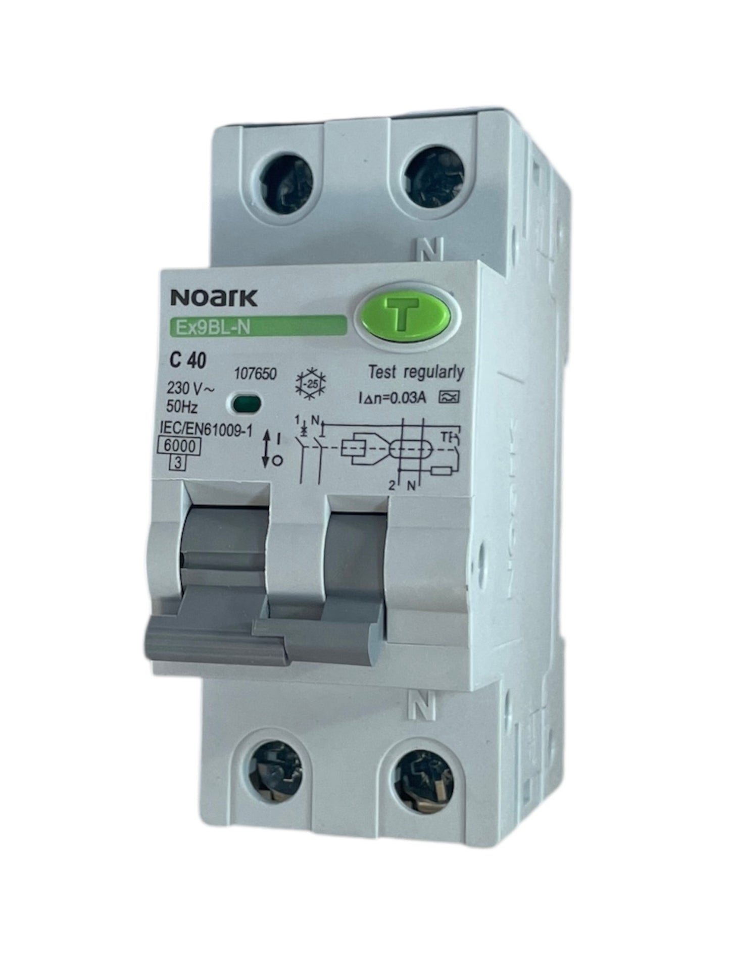 Noark Interruttore magnetotermico differenziale Ex9BL-N 1P+N C40A TIPO A 30mA 6K 107650