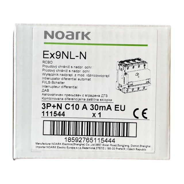 Noark Interruttore magnetotermico differenziale Ex9NL-N 3P+N C10 A 30mA TIPO A 30mA 6K 111544