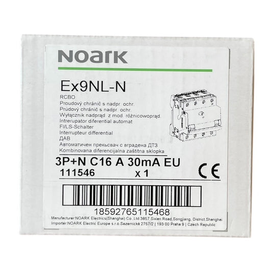 Noark Interruttore magnetotermico differenziale Ex9NL-N 3P+N C16 A 30mA TIPO A 30mA 6K 111546