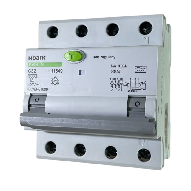 Noark Interruttore magnetotermico differenziale Ex9NL-N 3P+N C32 A 30mA TIPO A 30mA 6K 111549