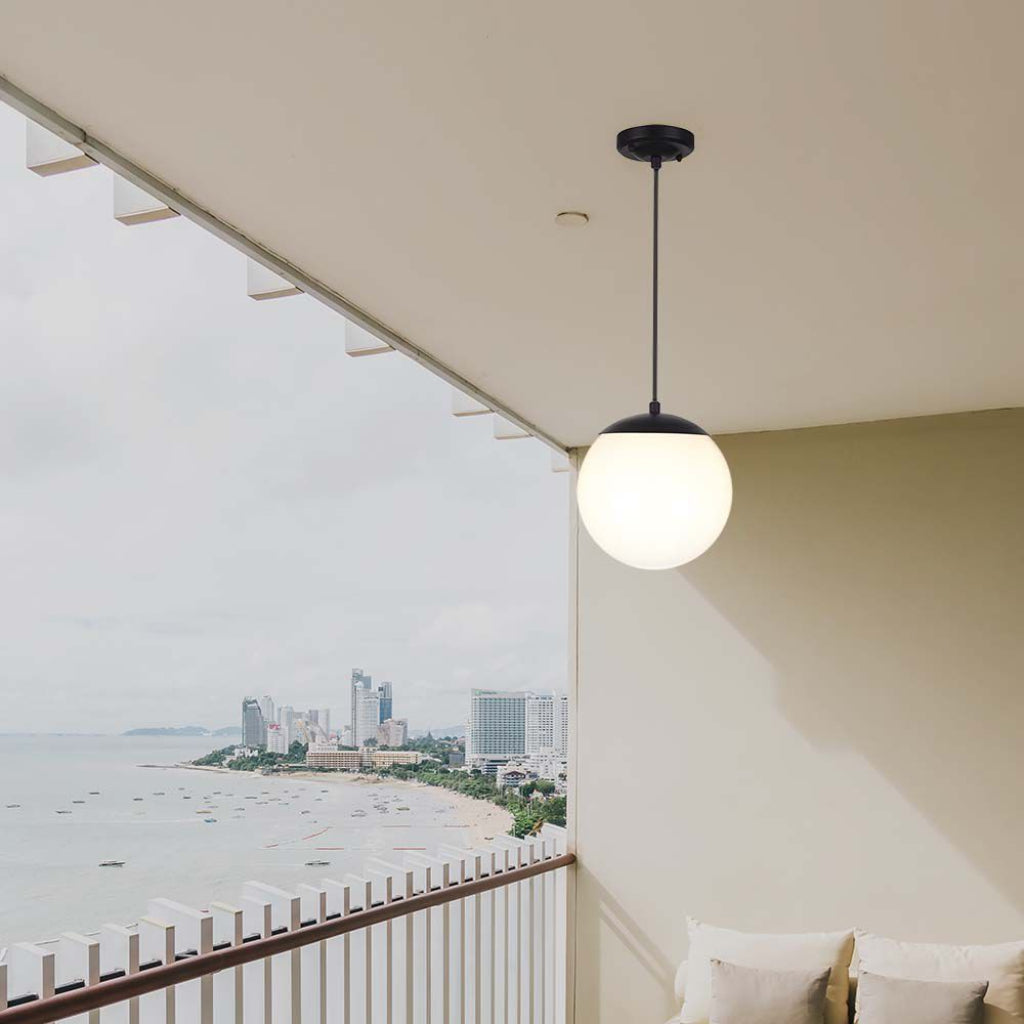 Lampadario LED V-TAC da Soffitto con Portalampada E27 (max 60W) Colore Nero Opaco Ø200x800mm IP44 SKU 11825