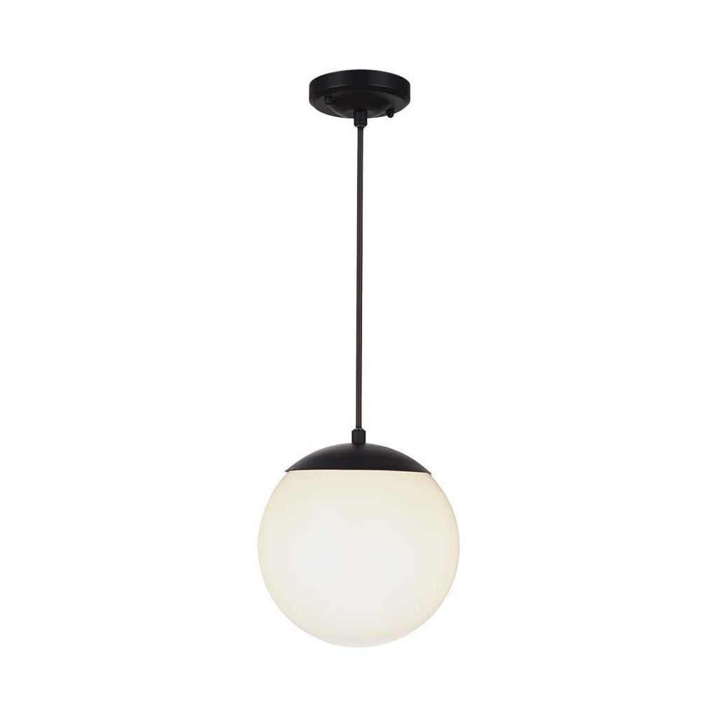 Lampadario LED V-TAC da Soffitto con Portalampada E27 (max 60W) Colore Nero Opaco Ø200x800mm IP44 SKU 11825