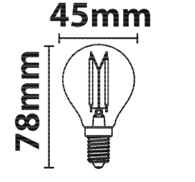 LAMPADINA LED SFERA IMPERIA E14 3000K 4W 230V 25000H FILAMENT WHITE 213797