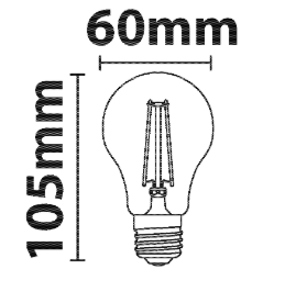 LAMPADINA LED GOCCIA IMPERIA E27 3000K 8W 230V 25000H FILAMENT WHITE 213858