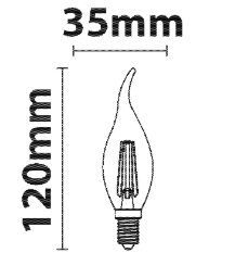 LAMPADINA LED COLPO DI VENTO IMPERIA 4W 2700K E14 25000H FILAM.SMER 206881