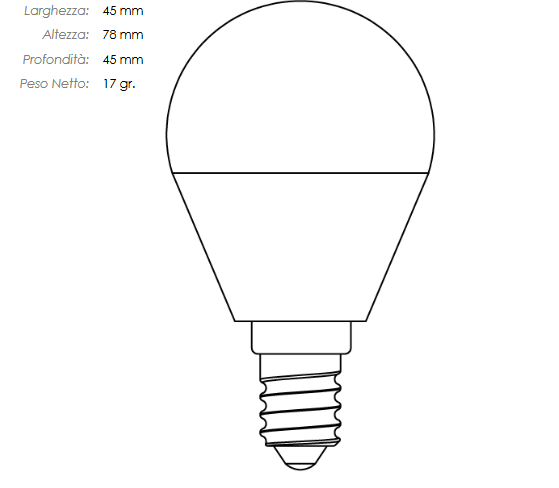 LAMPADINA LED SFERA IMPERIA E27 OPALE 3W 230V 4000K 15000H 209417