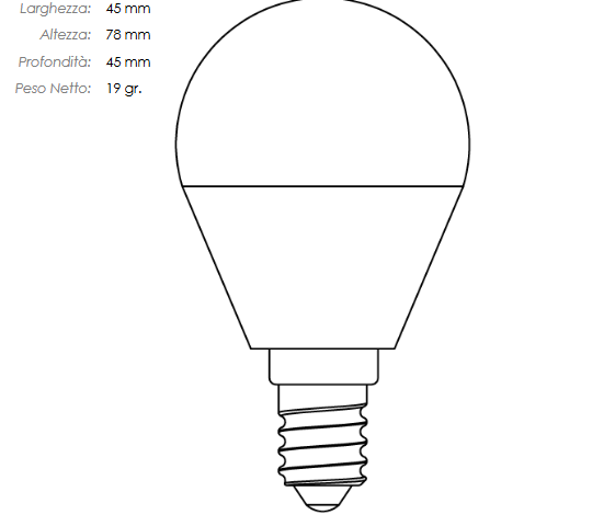 LAMPADINA LED SFERA IMPERIA OPALE E14 6W 230V 3000K 15000H 209462