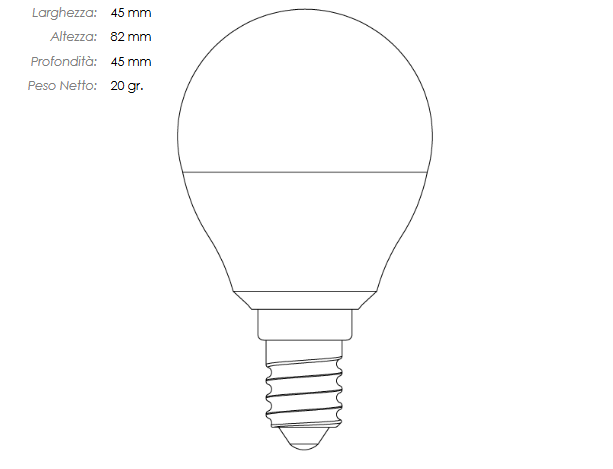 LAMPADINA LED SFERA IMPERIA OPALE E14 7W 230V 3000K 15000H 209646