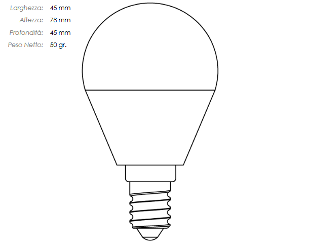 LAMPADINA LED SFERA IMPERIA OPALE E27 3W 230V 3000K 15000H 209400