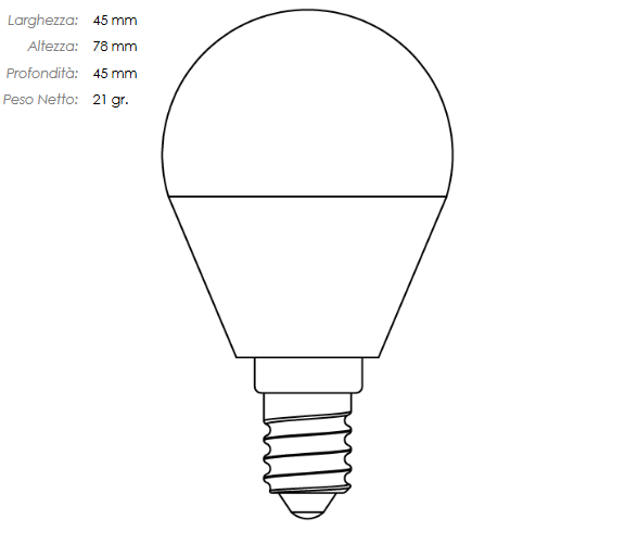 LAMPADINA LED SFERA IMPERIA OPALE E27 3W 230V 6500K 15000H 209424