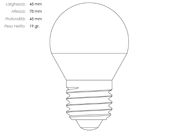 LAMPADINA LED SFERA IMPERIA OPALE E27 6W 230V 4000K 15000H 209530