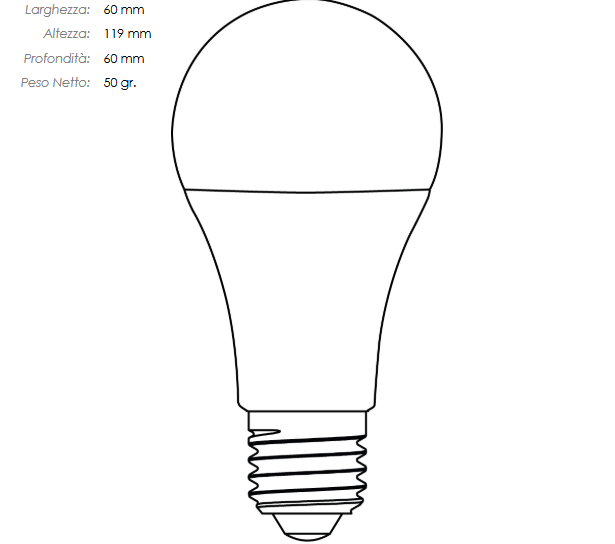 LAMPADINA LED GOCCIA IMPERIA OPALE E27 15W 230V 4000K 15000H 209837