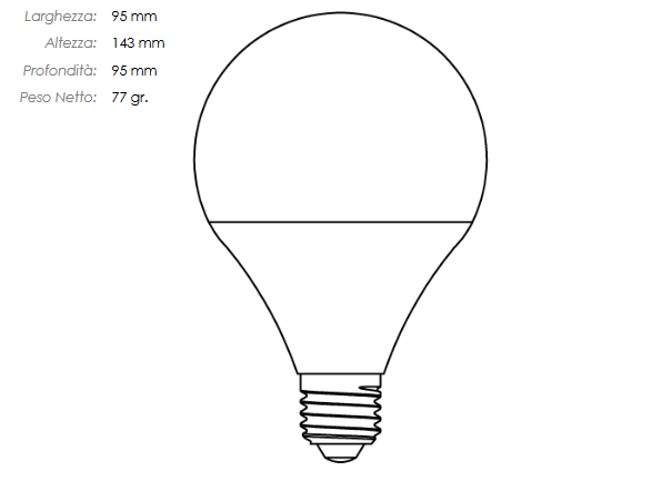 LAMPADINA LED MAXISFERA IMPERIA G95 E27 15W 230V OPALE 3000K 211526