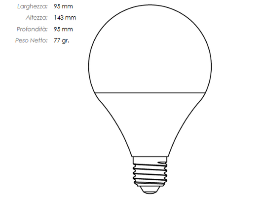 LAMPADINA LED MAXISFERA IMPERIA G95 E27 15W 230V OPALE 4000K 211533