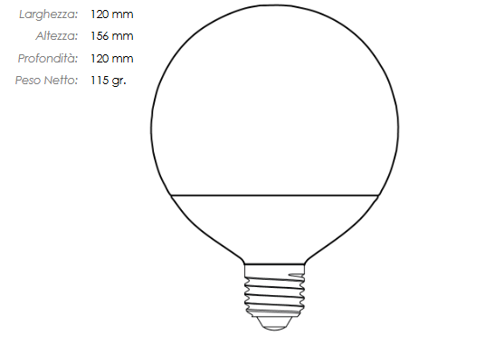 LAMPADINA LED MAXISFERA IMPERIA G120 E27 18W 230V OPALE 3000K 211557