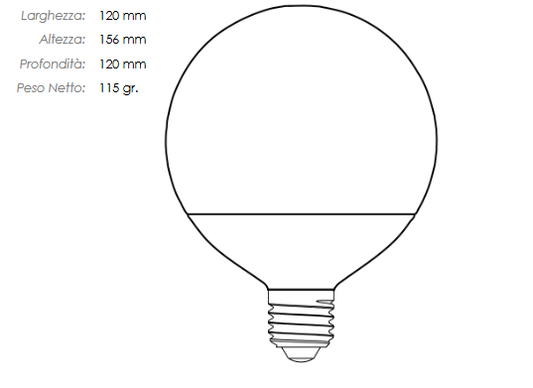 LAMPADINA LED MAXISFERA IMPERIA G120 E27 18W 230V OPALE 3000K 211557