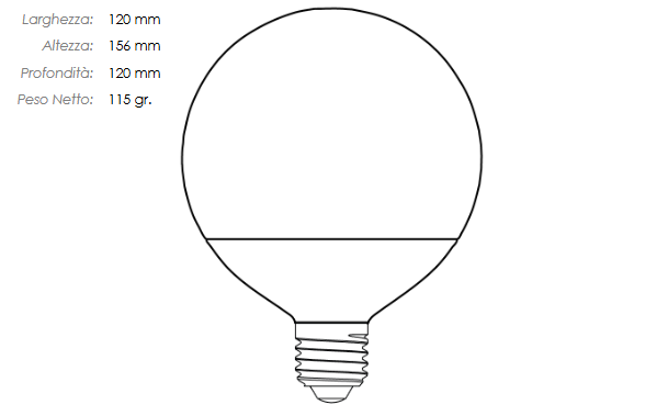 LAMPADINA LED MAXISFERA IMPERIA G120 E27 18W 230V OPALE 4000K 211564