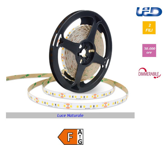 Imperia STRIP LED 2835 IP65 22W/m 2860lm/mt 24V DC 4000k luce naturale 8mm 5mt 211038