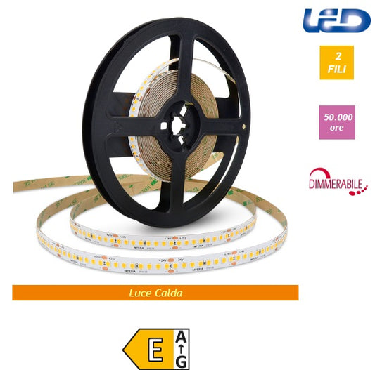 Imperia STRIP LED 2835 IP65 22W/m 2520lm/mt 24V DC 3000k luce calda 8mm 5mt 211021