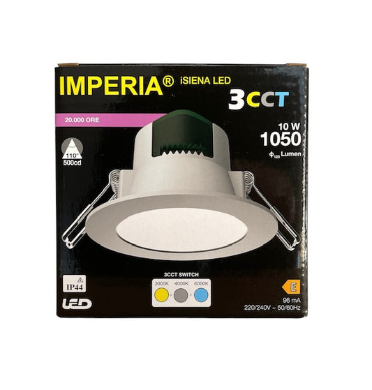 IMPERIA iSIENA faretto incasso IP44 LED 3CCT 10W 1050lm D.110 BIANCO 212509