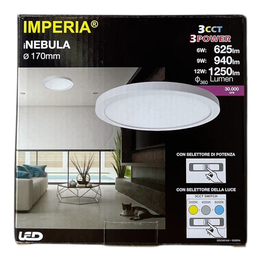 Plafoniera led Imperia iNEBULA 2IN1 D.170 3CCT 3POWER 6W/9W/12W 3000/4000/6000K 214268