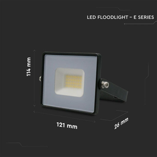 V-TAC Faro LED SMD 20W E-Series G2 Colore Nero 4000K IP65 215947