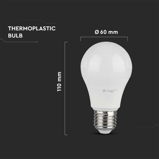 Lampadina LED V-TAC E27 10,5W 100LM/W A60 3000K (Box 3 pezzi) SKU 217352
