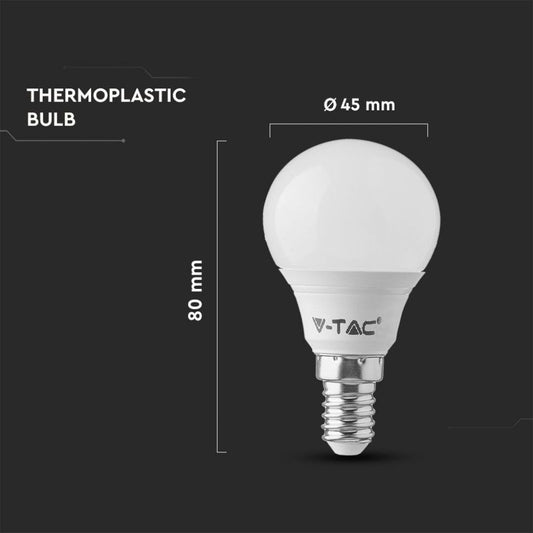 Lampadina LED V-TAC E14 4,5W P45 4000K (Box 3 Pezzi) SKU 217358