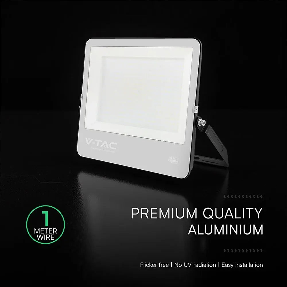 Faro Slim LED SMD Chip CREE 300W 34440 lumen 135LM/W Cavo 1m Nero 6500K IP65 232036 V-TAC