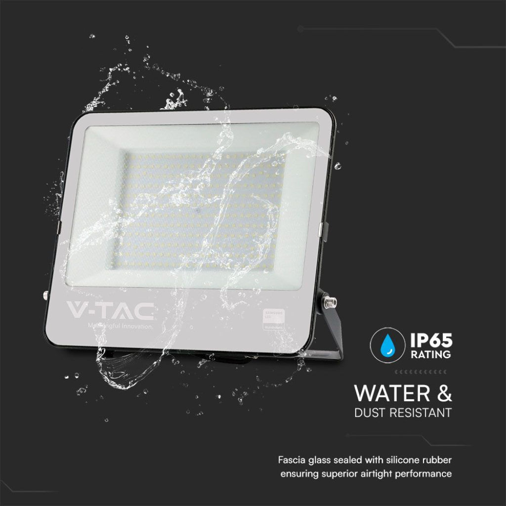 Faro LED V-TAC SMD Chip Samsung 200W Cavo 1m Colore Nero 4000K IP65 23601