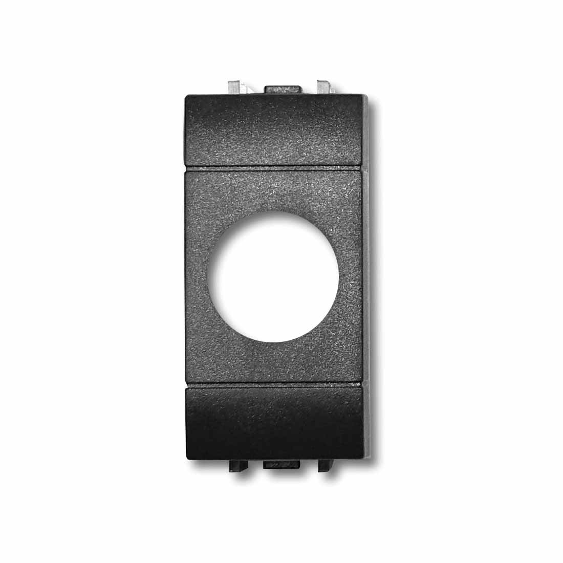 FRACARRO Adattatore per la serie civile BTicino International ® di colore nero con 1 foro per le prese a 1 uscita (SPI e SPF) 280754