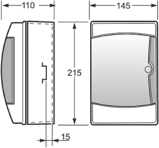 Rosi Centralino da parete Ip65 grigio 4 moduli RS3904T