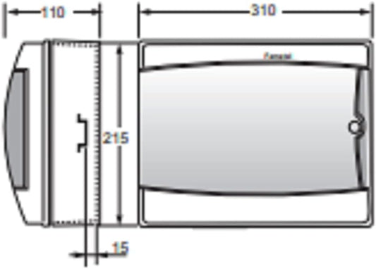 Rosi Centralino da parete Ip65 grigio 12 moduli RS3912T