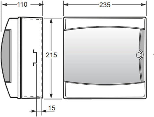 Rosi Centralino da parete Ip65 grigio 8 moduli RS3908T