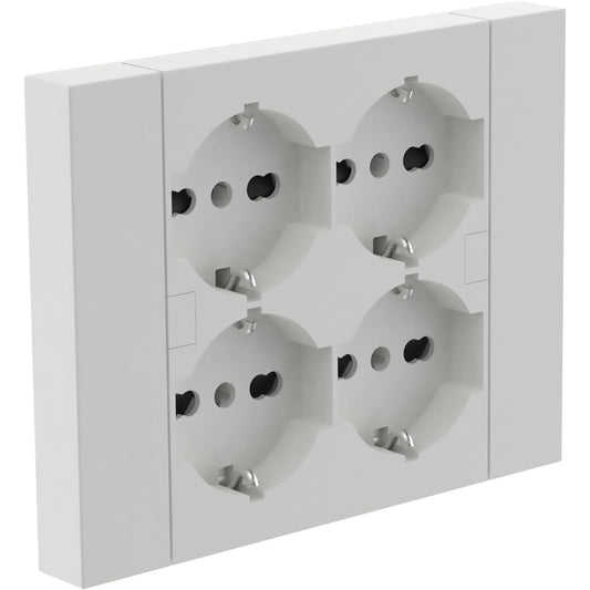 Multipresa da incasso Quadra 4 Posti Universali P40, compatibile con tutte le scatole da incasso 3 posti (muratura o cartongesso) bianco 22105 / nero 22115/ sabbia 22125