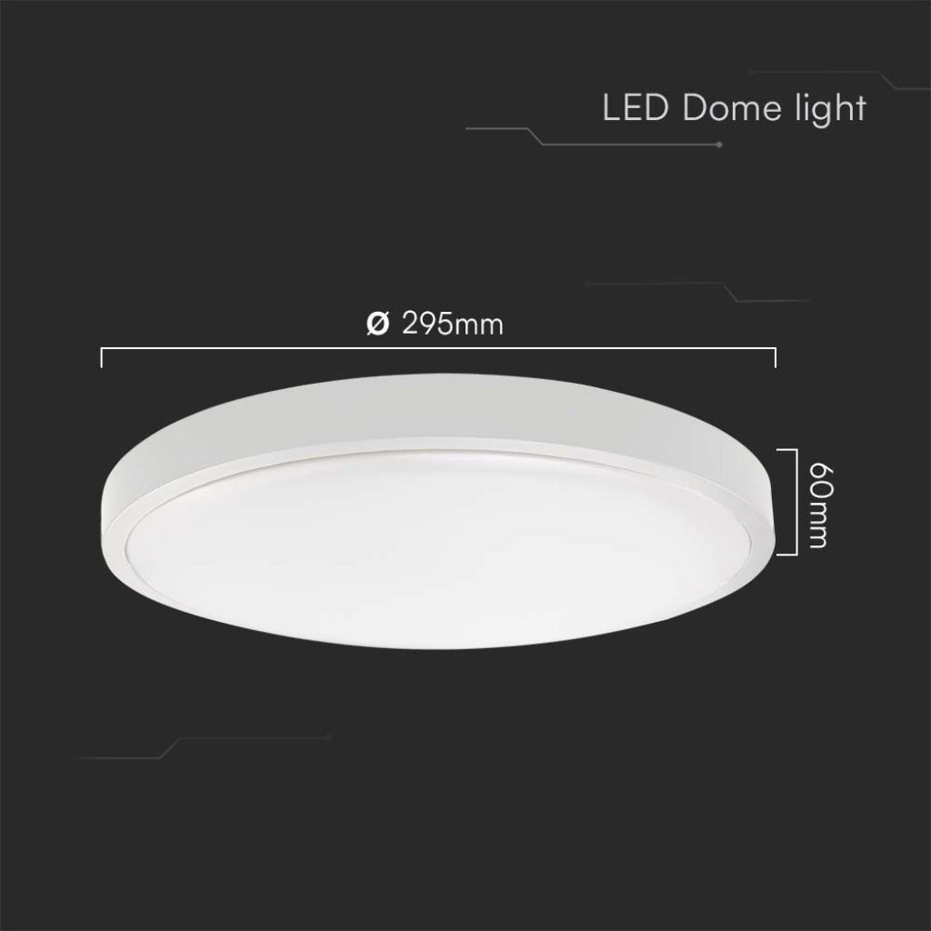 V-TAC Plafoniera LED Rotonda 24W Cornice Bianca 4000K IP44 SKU 76191 VT-8624