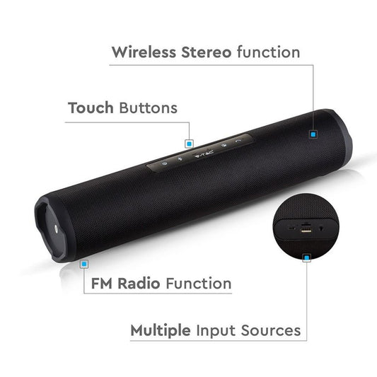 Altoparlante Bluetooth Portatile con Microfono e Pulsante Touch con FM AUX/USB e TF Funzione TWS e Batteria da 1200mah SKU 7726 VT-6133