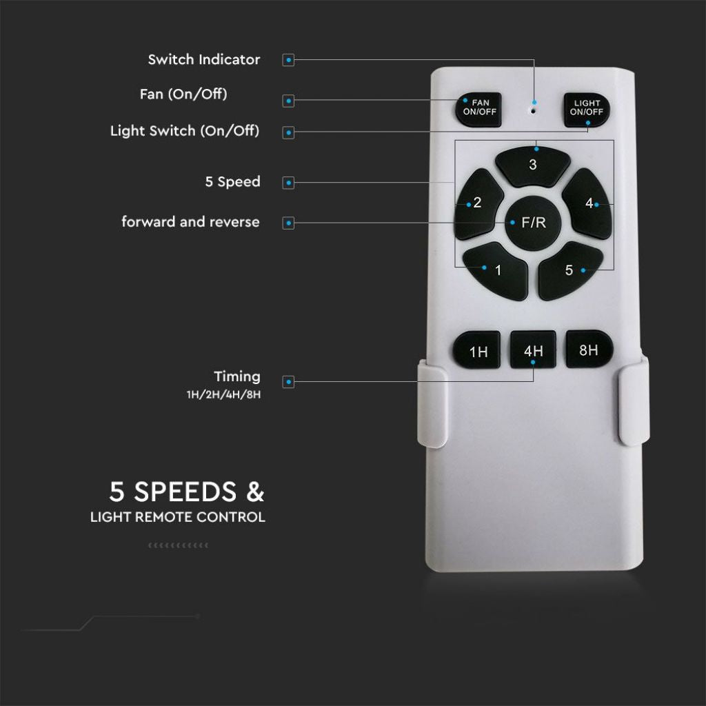 Ventilatore LED da Soffitto 30W 3 in 1 con Motore a Corrente Continua da 35W con Telecomando 3 pale SKU 7929 VT-3042-3