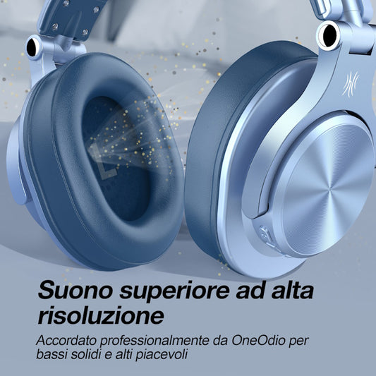 Cuffie Bluetooth Wireless Blu Chiaro Wireless OneOdio Fusion A70 Hi-Res, Cavo e Microfono ONEOA70165A