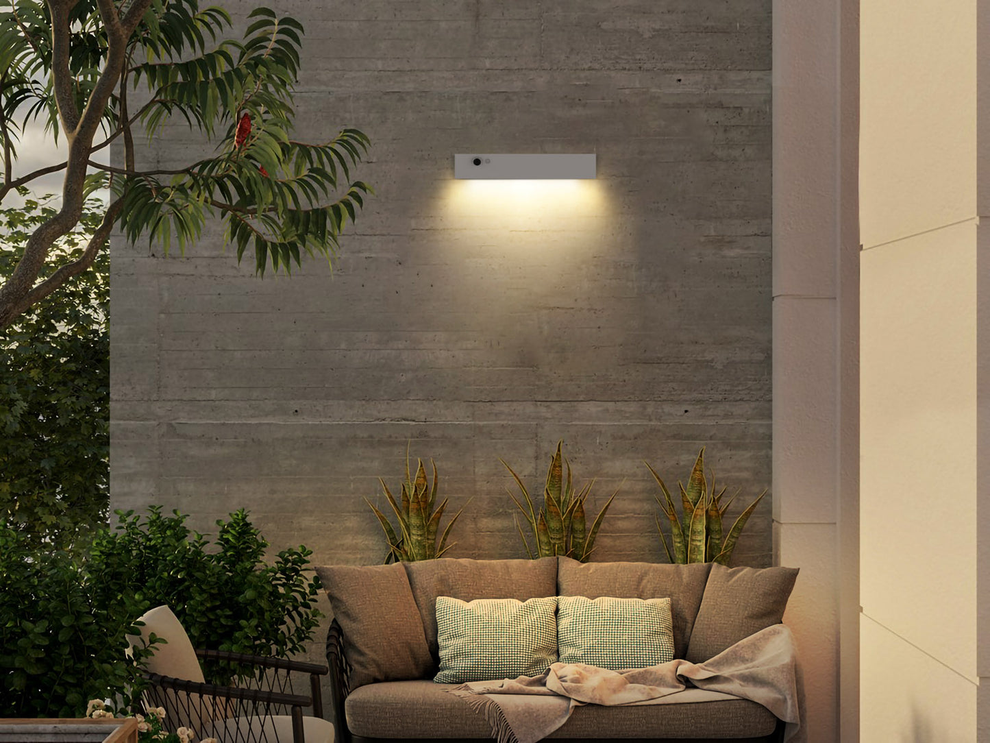 Applique da parete Botlighting per esterni IP54 5,2W 1000LM con sensore crepuscolare e rilevatore di presenza PIR AVENUE