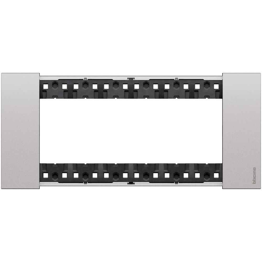 Placca Living Now 6 moduli - Finitura Steel - Materiale Zama Bticino KA4806KS